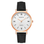 Geneva Leather Strap Women Watch