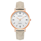 Geneva Leather Strap Women Watch