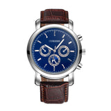 OUKESHI Three Eyes Leather Men Watch