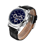 OUKESHI Three Eyes Leather Men Watch