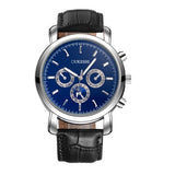 OUKESHI Three Eyes Leather Men Watch