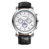 OUKESHI Three Eyes Leather Men Watch